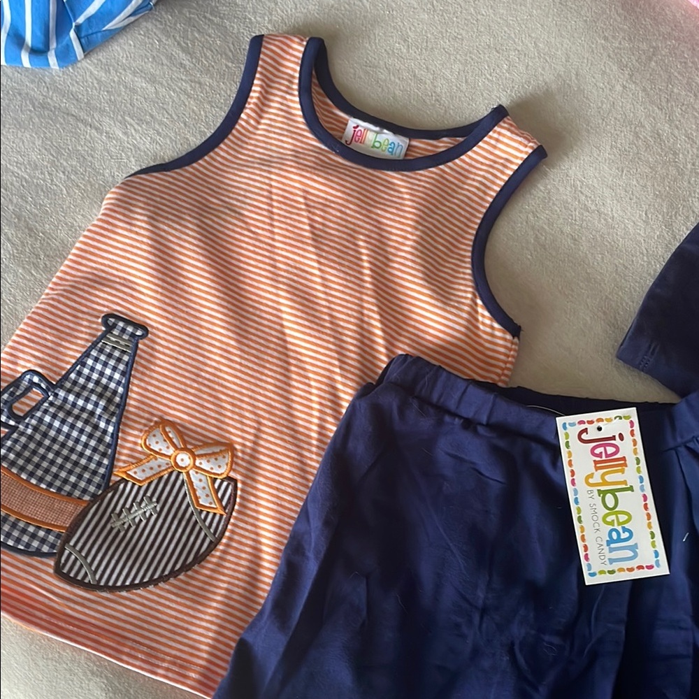 Jelly Beans Orange and Navy Kids Matching Set